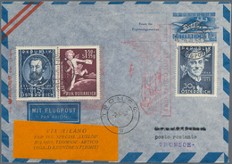 Österreich - Flugpost: 1953 (6.3.), Luftpost-Umschlag 1 S. Flugzeug Mit Rotem Zudruck Sowie Drei Ver - Sonstige & Ohne Zuordnung