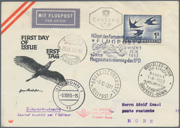 Österreich - Flugpost: 1953 (29.9.), Flugpost Vögel 1 S. Auf Ersttagsbrief Von Wien 'VIA BRÜSSEL HEL - Altri & Non Classificati