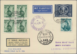 Österreich - Flugpost: 1954 (12.4.), UPU Privatpostkarte 1 S. Mit Zudruck 'Mit Flugpost / Via Milano - Sonstige & Ohne Zuordnung