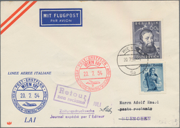 Österreich - Flugpost: 1954 (20.7.), Flugpostbrief Mit 60 Gr. Andreas Hofer + 10 Gr. Trachten Von Wi - Sonstige & Ohne Zuordnung