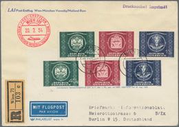 Österreich - Flugpost: 1954 (19.7.), UPU-Adresszettel (Type Y) Mit Zusatzfrankatur (vs. UPU-Satz Und - Sonstige & Ohne Zuordnung