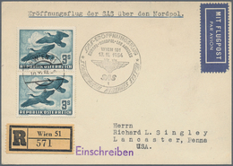 Österreich - Flugpost: 1954 (13.11.), Flugpost Vögel 3 S. Vertikales Paar Auf Eingeschriebener Erstf - Sonstige & Ohne Zuordnung