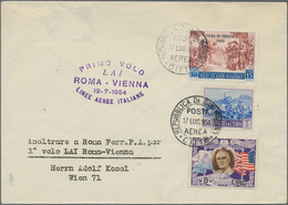 Österreich - Flugpost: 1954 (17.7.), Erstflugbrief Von San Marino über Rom Mit Violettem Cachet 'Pri - Sonstige & Ohne Zuordnung