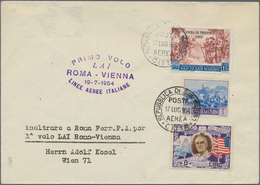 Österreich - Flugpost: 1954 (17.7.), Erstflugbrief Von San Marino über Rom Mit Violettem Cachet 'Pri - Other & Unclassified