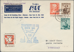 Österreich - Flugpost: 1955 (29.10.), Privat-GS-Umschlag Mit Zwei Wertstempeln 15 Gr. Landschaft + 1 - Sonstige & Ohne Zuordnung