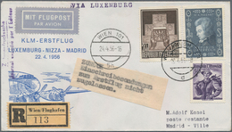 Österreich - Flugpost: 1956 (19.4.), Eingeschriebener Flugpostbrief Für Den KLM-Erstflug Luxemburg-N - Andere & Zonder Classificatie