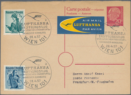 Österreich - Flugpost: 1957 (28.4.), Bundesrepublik Heuss 20 Pf. Antwort-Postkarte Mit österr. Zusat - Other & Unclassified