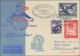 Österreich - Flugpost: 1957 (23.2.), Privat-Postkarte Mit Wertstempel Vögel 60 Gr. Zufrankiert Mit 3 - Sonstige & Ohne Zuordnung
