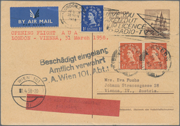 Österreich - Flugpost: 1958 (31.3.), Antwort-Postkarte Bauten 1 S. Mit Britischer Zusatzfrankatur QE - Andere & Zonder Classificatie