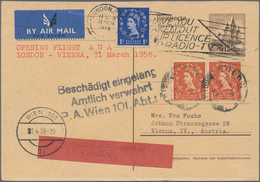 Österreich - Flugpost: 1958 (31.3.), Antwort-Postkarte Bauten 1 S. Mit Britischer Zusatzfrankatur QE - Other & Unclassified