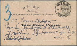 Österreich - Ganzsachen: 1890, 15 Kr Grau A. Rosa Rohrpostumschlag, Vs. Mit Privatem Adresszudruck " - Autres & Non Classés