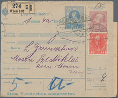 Österreich - Ganzsachen: 1915, 10 H Blau Post-Begleitadresse Mit Seltenem Zudruck 60 H Rot Und Zusat - Altri & Non Classificati