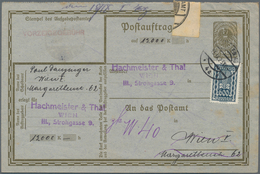 Österreich - Ganzsachen: 1923 (13.9.), Postauftragskarte 60 H. Wappenadler Mit 600 Kr. 'Kornähre' Zu - Autres & Non Classés