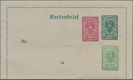 Österreich - Privatganzsachen: 1920 (ca.), Zwei Verschiedene Amtliche Kartenbriefe Kaiser Karl 20 H. - Autres & Non Classés