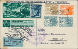 Österreich - Privatganzsachen: 1933 (4.7.), WIPA-Karte Mit Drei Wertstempeln Pilotenkopf 50 Gr., 30 - Sonstige & Ohne Zuordnung