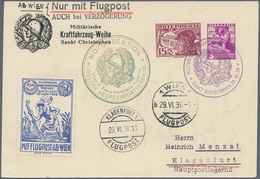 Österreich - Privatganzsachen: 1936 (29.6.), Offizielle Festkarte Mit Zwei Wertstempeln 15 Gr. Pilot - Autres & Non Classés