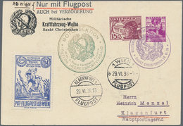 Österreich - Privatganzsachen: 1936 (29.6.), Offizielle Festkarte Mit Zwei Wertstempeln 15 Gr. Pilot - Other & Unclassified