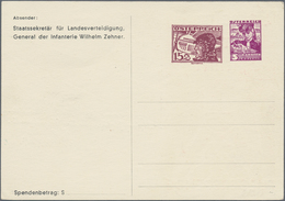 Österreich - Privatganzsachen: 1937, Fliegerspendenkarte Mit Zwei Wertstempeln 15 Gr. Pilotenkopf + - Autres & Non Classés