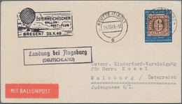 Österreich - Besonderheiten: 1949, BALLONPOST - Zuleitung DEUTSCHLAND (BRD): Privater Briefumschlag - Sonstige & Ohne Zuordnung