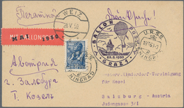 Österreich - Besonderheiten: 1950, BALLONPOST - Zuleitung SOWJET-UNION: Postkarte Als Zuleitung Aus - Andere & Zonder Classificatie