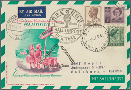 Österreich - Besonderheiten: 1952, BALLONPOST - Zuleitung AUSTRALIEN: Pro Juventute Postkarte Als Zu - Andere & Zonder Classificatie