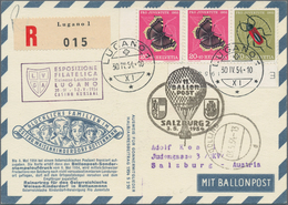 Österreich - Besonderheiten: 1954, BALLONPOST - Zuleitung SCHWEIZ: Pro Juventute Postkarte Als Zulei - Sonstige & Ohne Zuordnung