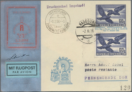 Österreich - Besonderheiten: 1956 (2.2.), RAKETENPOST: Privat-Postkarte Mit Wertstempel Vögel 60 Gr. - Altri & Non Classificati