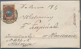 Polen - Russische Periode: 1868 FL With Single Franking 10 Kop. Brown Coat Of Arms With Four-ring Po - Autres & Non Classés