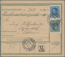 Polen: 1918, 11 November, Money Order (vertical Fold Not Affecting Stamps) About 247kr.20h. Franked - Autres & Non Classés