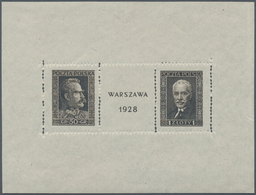 Polen: 1928, 50 Gr + 1 Zl Stamp Exhibition Warsaw, Souvenir Sheet, F/VF Mint Never Hinged Condition. - Andere & Zonder Classificatie