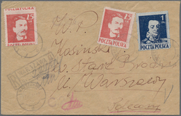 Polen: 1944, Polish Freedom Fighters, 25gr. Red (2) And 1zl. Blue, 1.50zl. Rate On Local Registered - Autres & Non Classés