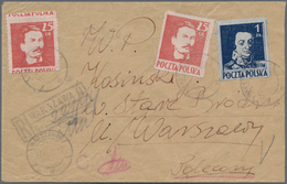 Polen: 1944, Polish Freedom Fighters, 25gr. Red (2) And 1zl. Blue, 1.50zl. Rate On Local Registered - Other & Unclassified