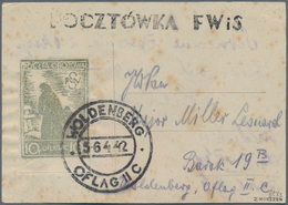 Polen - Lagerpost: Woldenberg: 1942, Internal Camp Mail 10 F White Smooth Thin Paper On Provisional - Altri & Non Classificati