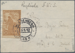 Polen - Lagerpost: Woldenberg: 1942, Internal Camp Mail 10 F, Grey Blue Paper On Provisional Card Ma - Altri & Non Classificati