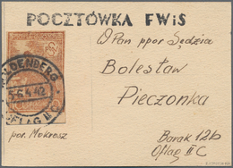 Polen - Lagerpost: Woldenberg: 1942, Internal Camp Mail 10 F Ribbed Yellowish Thick Paper On Provisi - Autres & Non Classés