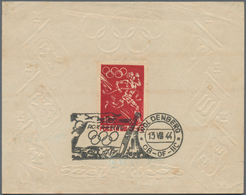 Polen - Lagerpost: Woldenberg: 1944, 10 H. Red With Olympic Runner On Embossed Sheet With Olympic An - Sonstige & Ohne Zuordnung