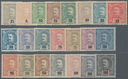 Portugal: 1895/1905, King Carlos I. Simplified Complete Set With 22 Values 2½r. To 500r., Mint Light - Gebraucht