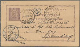 Portugal - Azoren - Ponta Delgada: 1898, Question Part Of A 20+20 R. Double Card Sent From PONTA DEL - Açores
