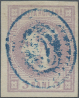 Rumänien: 1868, Carol 3 Bani Violet With Central Oval Blue Cancellation, Large Margins All Around. S - Gebraucht