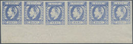 Rumänien: 1871, Fürst Karl 10 B. Type II In Ultramarin, Taufrischer Luxus-Unterrand-Streifen, Völlig - Used Stamps