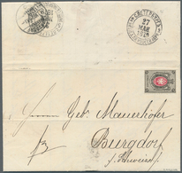 Russland: 1879, 7 K. Grey & Rose On VERT. LAID PAPER, Used As Single Franking On 1879 Cover From St. - Usati