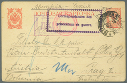 Russland: 1914/1922, Prisoners Of War Card And Cover From Siberia To Prague And Vienna, And Cover Ba - Gebruikt