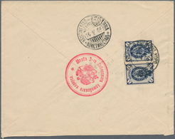 Russische Post In China: 02.04.1905 Russo-Japanese War Registered Cover Franked With Horizontal Pair - China