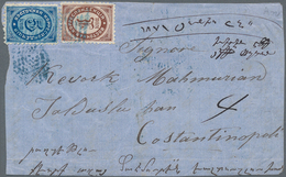 Russische Post In Der Levante - Staatspost: 1868, 1 Kop And 5 Kop Cancelled With Blue Handstamp On L - Levant