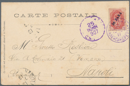 Russische Post In Der Levante - Staatspost: 1907, 20 Para On 4 K Rose-red Single Franking On Souveni - Turkish Empire