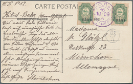 Russische Post In Der Levante - Staatspost: 1909, Two Stamps 10 Para On 2 K Green Overprint With Vio - Levant