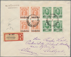 Russische Post In Der Levante - Staatspost: 1913, 5 Pa On 1 K Orange And 10 Pa On 2 K Green 'Romanov - Levante