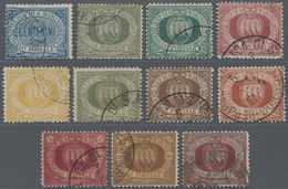 San Marino: 1892/1894, Coat Of Arms And Numeral Complete Set Of 11 Fine Used And Scarce, Mi. € 800,- - Sonstige & Ohne Zuordnung