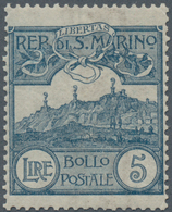 San Marino: 1903, 5 L Blue Mint Never Hinged - Sonstige & Ohne Zuordnung