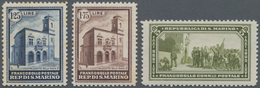 San Marino: 1932. Lot Of 1.25 L & 1.75 L "Inauguration Of The New Post Office Building", And 5 L "50 - Autres & Non Classés